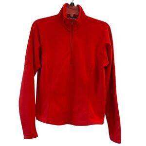 Obermeyer Polartec Women’s Red Fleece Half Zip Pullover Vintage Ski Top